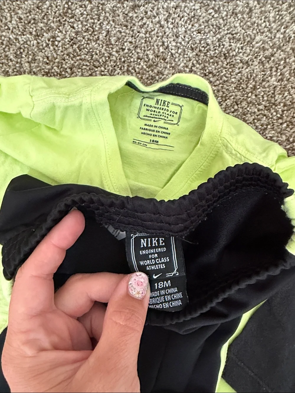 Nike, Peanut & Ollie, and Carter Outfit Sets
